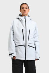 Women's Light Grey Multifunctional Waterproof Insulated Snow Jacket